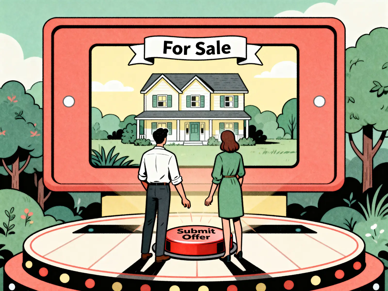 A first-time home buyer reviewing offer documents with a REALTOR before submitting