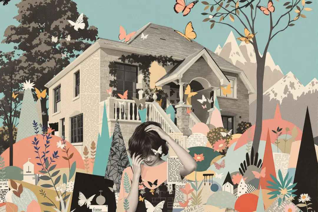 A buyer reviewing a real estate contract at a kitchen table