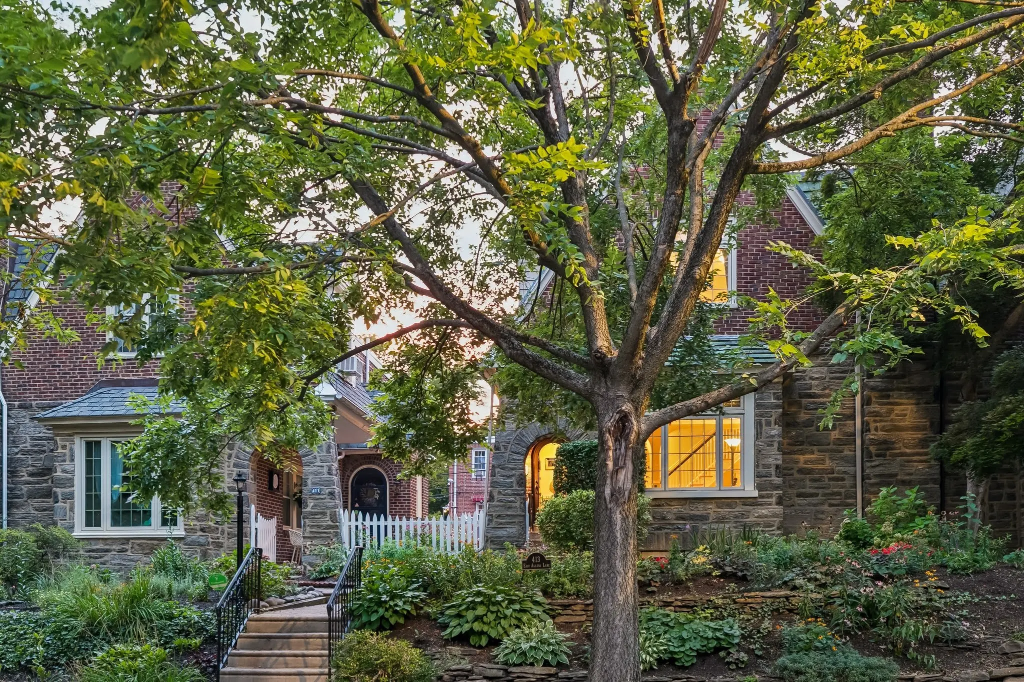 Front exterior at dusk