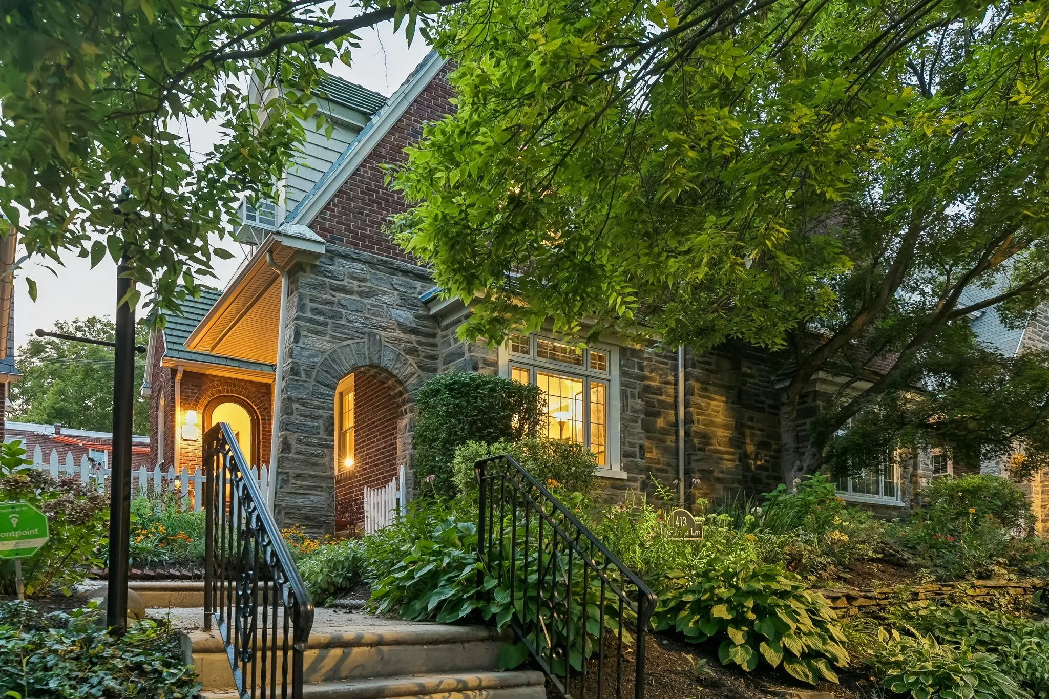 Front exterior at dusk